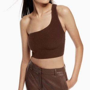 BABATON Sculpt Knit One-Shoulder Cropped Tank